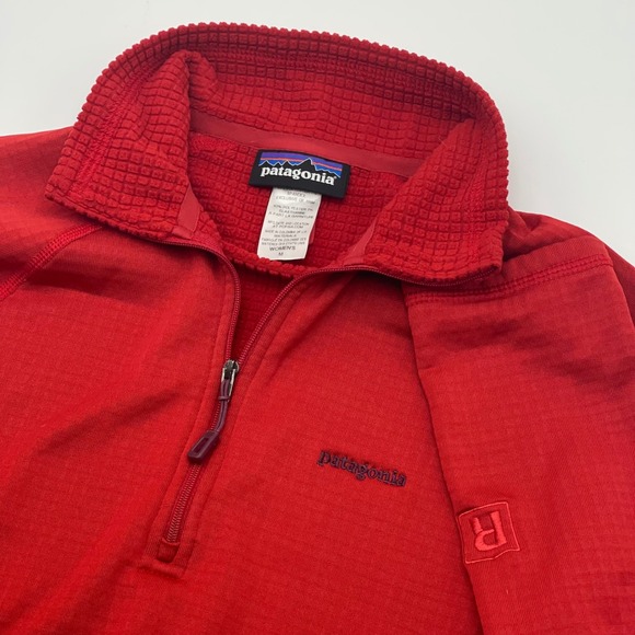 Patagonia R1 Regulator TechFace Pullover Womens M Red Fleece Lightweight 1/2 Zip - Picture 1 of 7